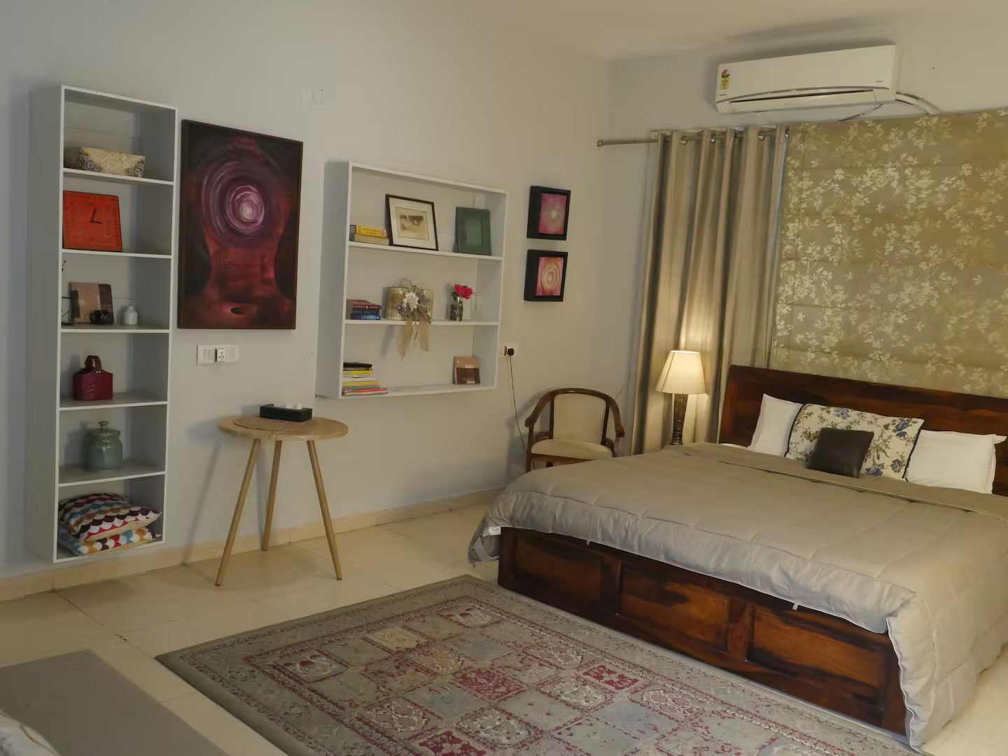 Bedroom with Wooden Bed